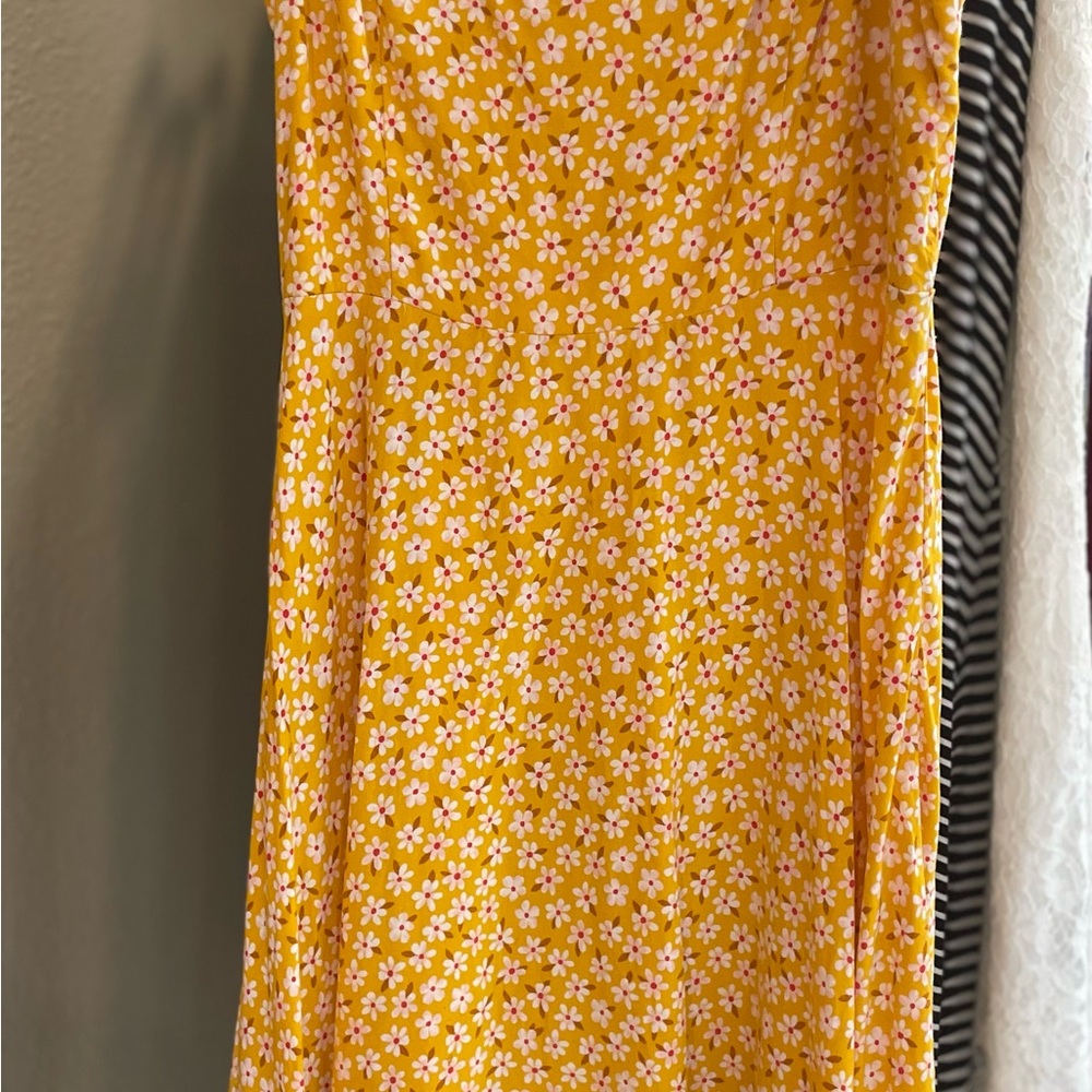 Old Navy Yellow Floral Midi Dress